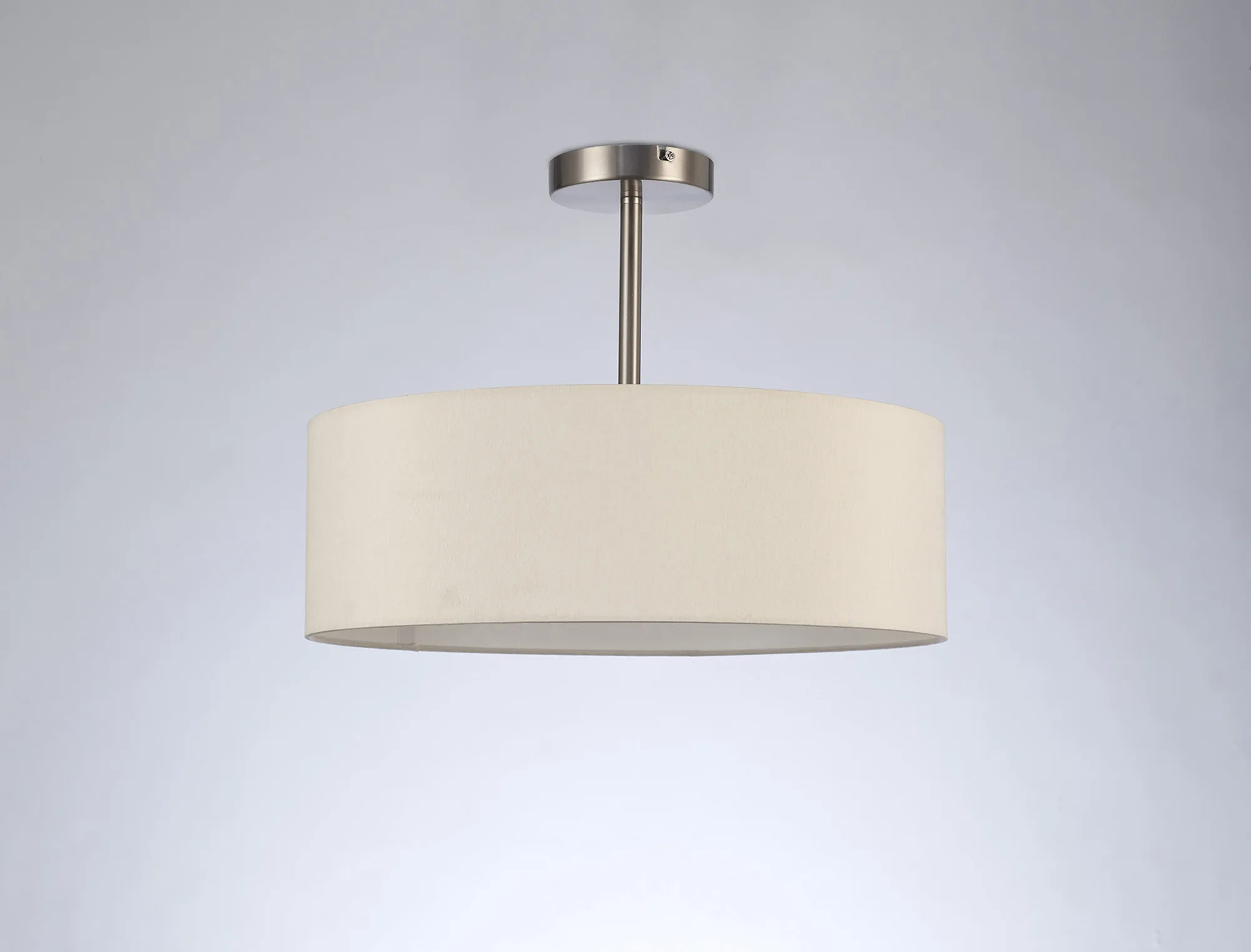 Baymont 45cm Semi Flush 3 Light Satin Nickel, Ivory Pearl/White DK0710  Deco Baymont SN IV